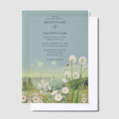 Waterverf Wildflower Mountain Landscape Wedding Vellum Uitnodigingen (Offset)