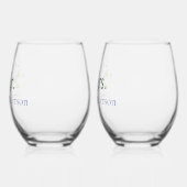 Waterverf Wildflower Mr en Mrs Wijnglas Zonder Voet (Links)