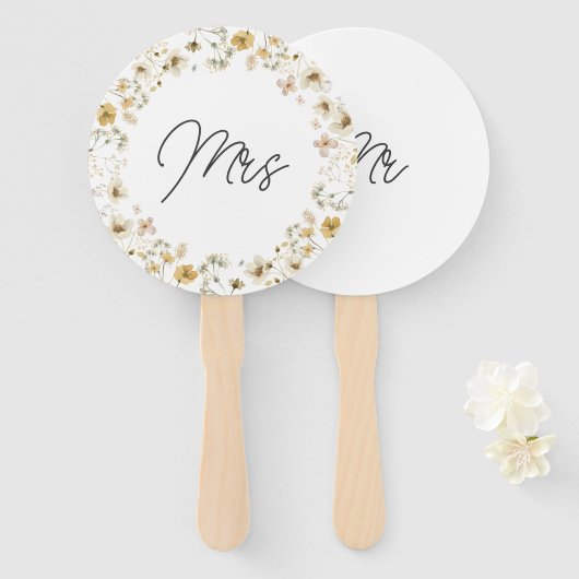 Waterverf Wildflower Mr of Mrs Game Handwaaier (Voorkant en achterkant)