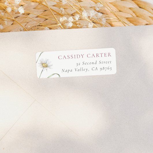 Waterverf Wildflower Naam Achternaam Retouradres Etiket