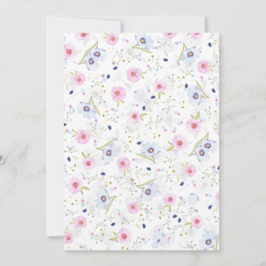 Waterverf Wildflower Onederful Butterfly Verjaarda Kaart (Achterkant)