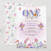 Waterverf Wildflower Onederful Butterfly Verjaarda Kaart (Voorkant / Achterkant)