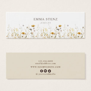 Waterverf Wildflower Oorbel Hoops Studs Display Mini Visitekaartjes