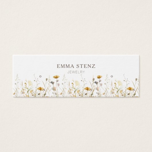 Waterverf Wildflower Oorbel Hoops Studs Display Mini Visitekaartjes (Voorkant)