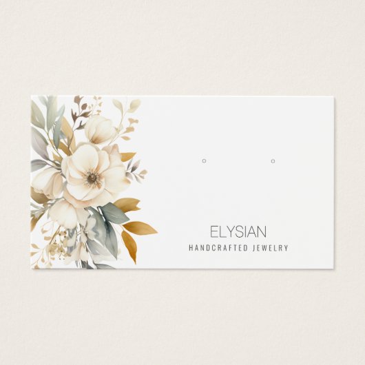 Waterverf Wildflower Oorbel Sieraden Display Kaart (Voorkant)