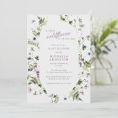 Waterverf Wildflower op weg naar het Baby shower Kaart (Staand voorkant)