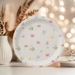 Waterverf Wildflower patroon baby shower Papieren Bordje<br><div class="desc">Waterverf Wildbloempatroon baby shower Papieren Borden Overeenkomende items beschikbaar.</div>