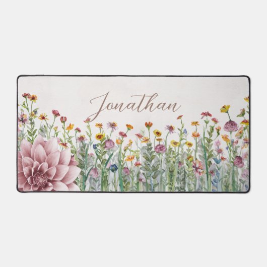 Waterverf Wildflower Pattern Bureaumat (Voorkant)