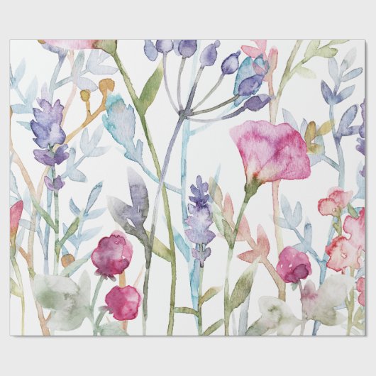 Waterverf Wildflower Pattern Cadeaupapier (Vlak)
