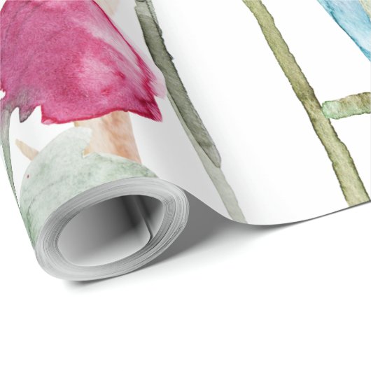 Waterverf Wildflower Pattern Cadeaupapier (Rol Hoek)