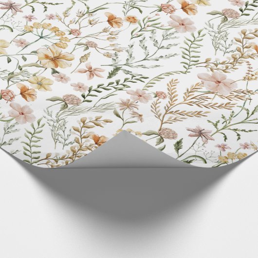 Waterverf Wildflower Pattern Cadeaupapier (Hoek)