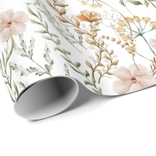 Waterverf Wildflower Pattern Cadeaupapier (Rol Hoek)