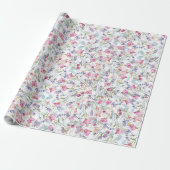 Waterverf Wildflower Pattern Cadeaupapier (Uitgerold)
