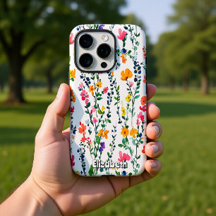 Waterverf Wildflower Pattern iPhone 16 Pro Hoesje