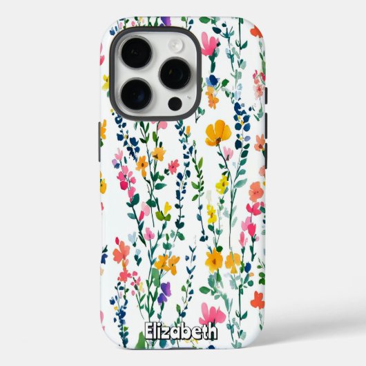 Waterverf Wildflower Pattern Case-Mate iPhone Case (Achterkant)