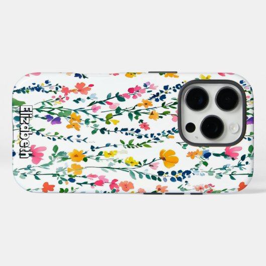 Waterverf Wildflower Pattern Case-Mate iPhone Case (Achterkant (horizontaal))
