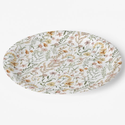 Waterverf Wildflower Pattern Papieren Bordje (Gekanteld)