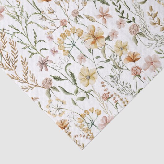 Waterverf Wildflower Pattern Tissuepapier (Detail)