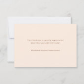 Waterverf Wildflower Perzik Geel Bedankkaart (Achterkant)