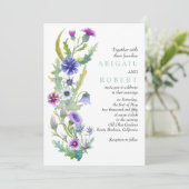 Waterverf wildflower QR code lente bruiloft Kaart (Staand voorkant)