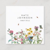 Waterverf Wildflower QR Code Social Media Vierkante Visitekaartje (Voorkant)