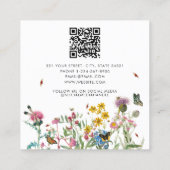 Waterverf Wildflower QR Code Social Media Vierkante Visitekaartje (Achterkant)