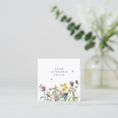 Waterverf Wildflower QR Code Social Media Vierkante Visitekaartje (Staand voorkant)