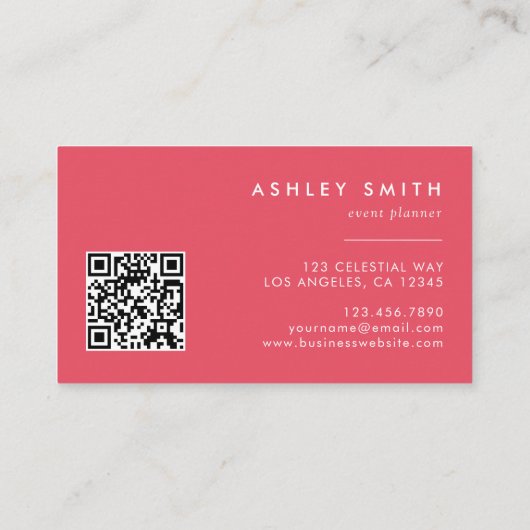 Waterverf Wildflower QR-code Visitekaartje (Achterkant)