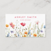 Waterverf Wildflower QR-code Visitekaartje (Voorkant)