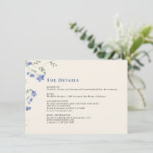 Waterverf Wildflower & QR Code Wedding Details Informatiekaartje (Staand voorkant)