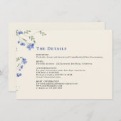 Waterverf Wildflower & QR Code Wedding Details Informatiekaartje (Voorkant / Achterkant)