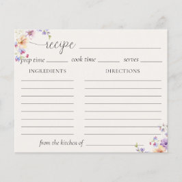 Waterverf Wildflower Recept Kaart