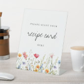Waterverf Wildflower Recept Kaart Reclamebord Met Voetstuk (Insitu)