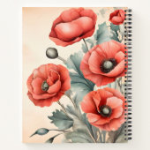 Waterverf Wildflower Red Poppies Summer Notitieboek (Achterkant)