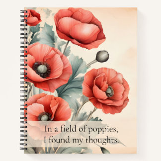 Waterverf Wildflower Red Poppies Summer Notitieboek