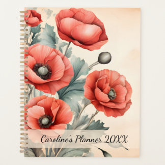 Waterverf Wildflower Red Poppies Summer Planner