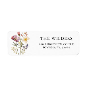 Waterverf Wildflower Retouradres Etiket