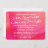 Waterverf wildflower rood roze bruiloft uitnodigin kaart (Achterkant)