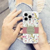 Waterverf Wildflower Roos en Sage Bloom Wildly C Case-Mate iPhone Case