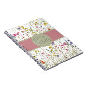 Waterverf Wildflower Roos en Sage Bloom Wildly Notitieboek (Rechterzijde)