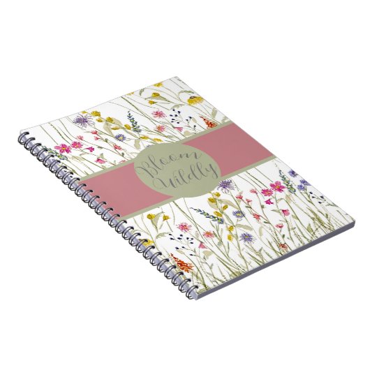 Waterverf Wildflower Roos en Sage Bloom Wildly Notitieboek (Rechterzijde)