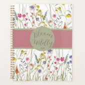 Waterverf Wildflower Roos en Sage Bloom Wildly Planner (Voorkant)