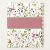 Waterverf Wildflower Roos en Sage Bloom Wildly Planner (Achterkant)