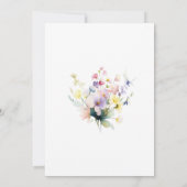 Waterverf Wildflower Roos Goud Lijst Boho Bruiloft Kaart (Achterkant)