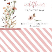 Waterverf wildflower roos gouden baby meisje douch kaart