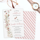 Waterverf wildflower roos gouden baby meisje douch kaart