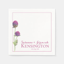 Waterverf Wildflower Roze Bloemenreceptie Servet