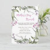 Waterverf Wildflower Roze Moederdag Brunch Kaart (Staand voorkant)