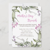 Waterverf Wildflower Roze Moederdag Brunch Kaart (Voorkant)