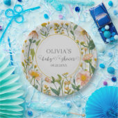Waterverf Wildflower rustiek Boho Baby shower Papieren Bordje (Feest)